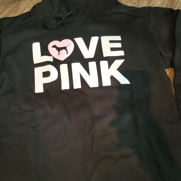 VS PINK CAMPUS PULLOVER HOODIE ORIGINALS BLACK - Picture 2 of 3